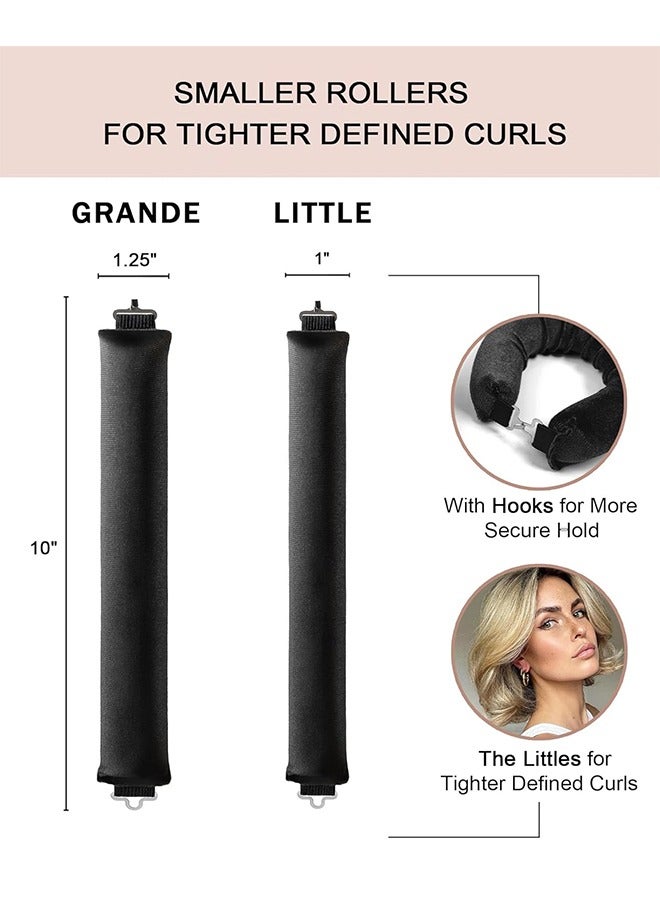 GIFT Velvet Overnight Curls Heatless Hair Curler No Heat Satin Heatless Curling Rods Foam Sponge Hair Rollers for Short Long Hair to Sleep in Care Styling Tools - Black - Image 4