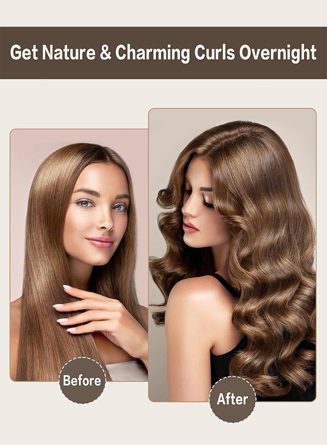 GIFT Velvet Overnight Curls Heatless Hair Curler No Heat Satin Heatless Curling Rods Foam Sponge Hair Rollers for Short Long Hair to Sleep in Care Styling Tools - Black - Image 3