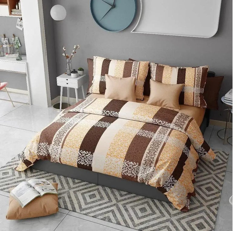 Castiqa Premium Cotton King Size Quilt Cover/Duvet Cover/Rajai Cover/Blanket Cover with Zipper Closure (King 90x100, Beige) - Image 1