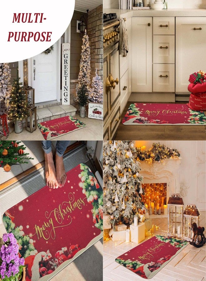 kukli kitchen Merry Christmas Trees Christmas Decorative Doormat (30"x17",Red), Xmas Doormat Floor Mat Front Door Rug for Indoor Outdoor - Image 5