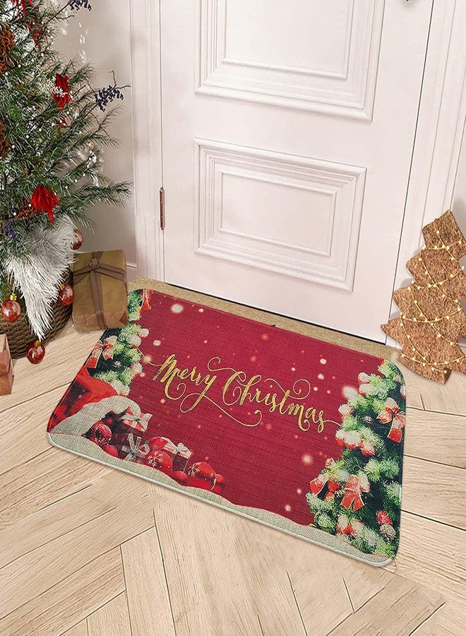 kukli kitchen Merry Christmas Trees Christmas Decorative Doormat (30"x17",Red), Xmas Doormat Floor Mat Front Door Rug for Indoor Outdoor - Image 3