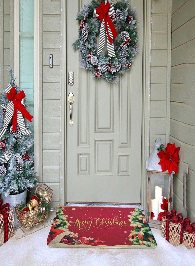 kukli kitchen Merry Christmas Trees Christmas Decorative Doormat (30"x17",Red), Xmas Doormat Floor Mat Front Door Rug for Indoor Outdoor - Image 4