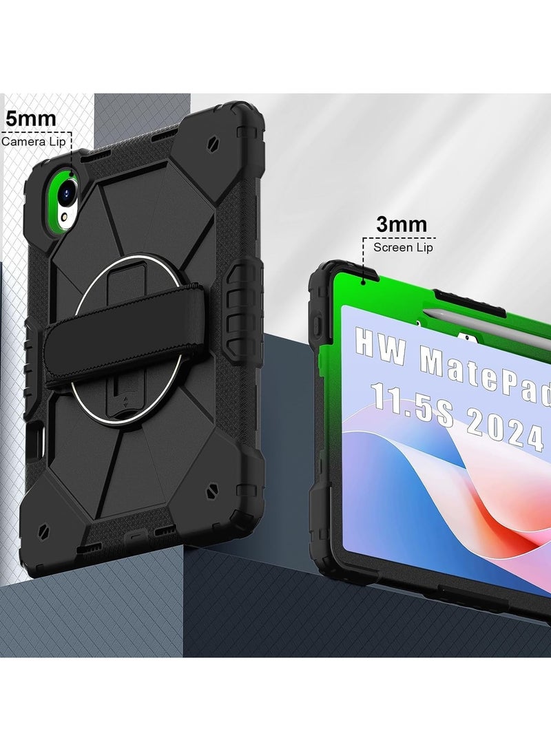 general Shockproof Case Compatible with Huawei MatePad 11.5 S 2024 Case, Anti-Scratch Military Grade Tablet Cover with Kickstand & Shoulder/Hand Strap Protective Shockproof Case - Image 3