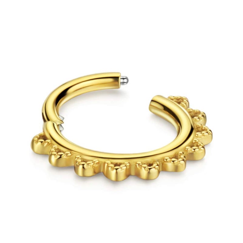 FANSING 16g Septum Rings for Women Gold Septum Jewelry 16 Gauge 8mm Daith Piercing Jewelry Surgical Steel Hoop - Image 3