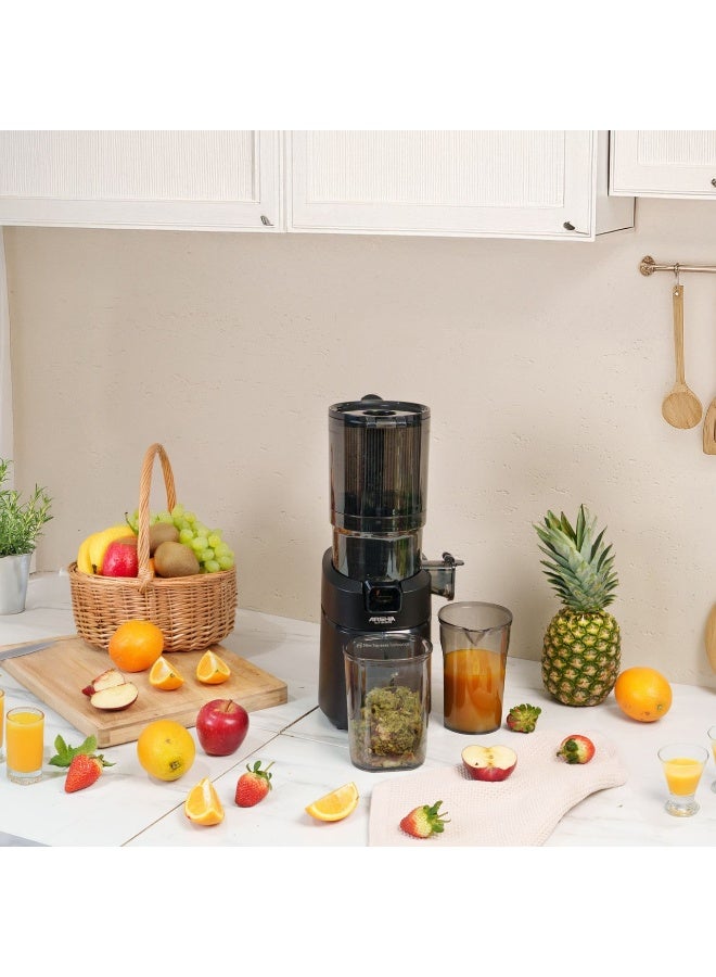 آرشيا عصّارة فواكه وخضروات بطيئة Arshia Slow Juicer – موتور 250 وات – فتحة تغذية واسعة 130 مم – نظام ترشيح ثلاثي – تشغيل هادئ – مضاد للتنقيط – ضمان 18 شهر - Image 3