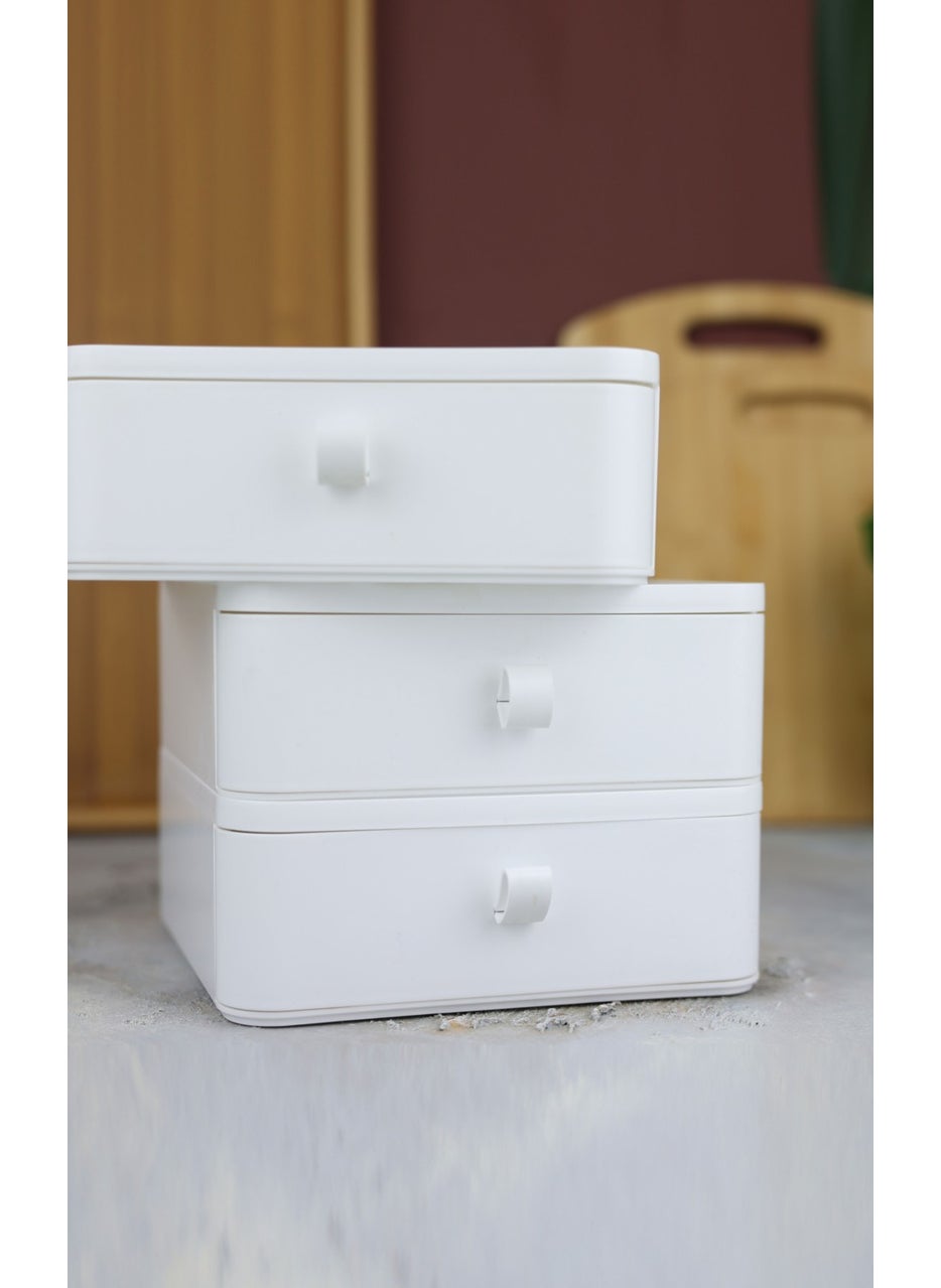 Senza Nivabox 3-Piece Jewelry, Make-up and Cosmetics Plain - white  - Image 3