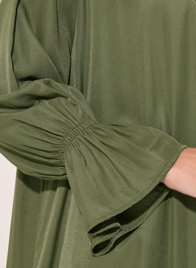 Take Two Flounce Sleeve Cuff Solid Kimono