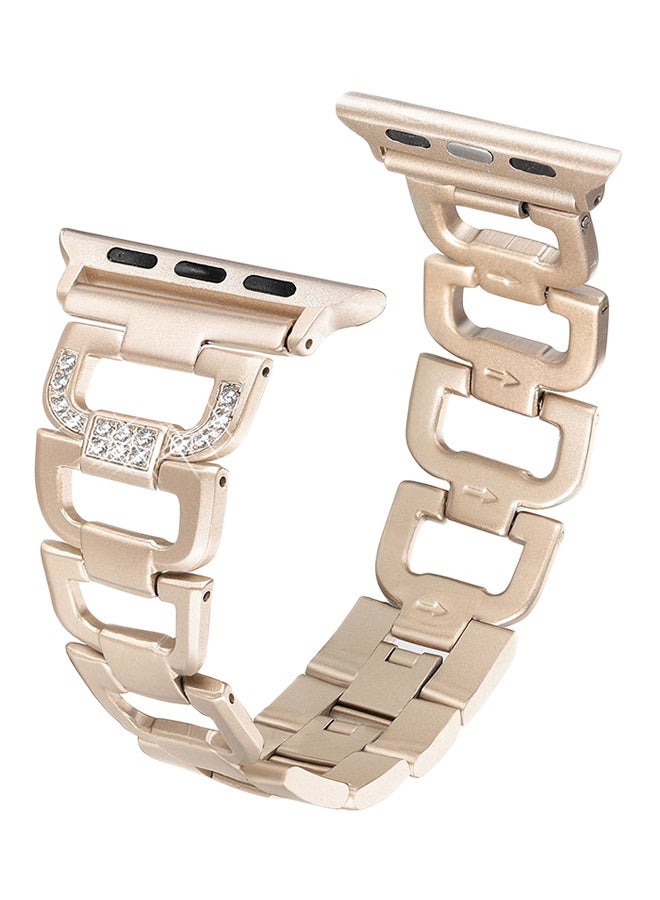 ISank Bling Replacement Sport Wristband For Apple Watch Series 3/2/1 Gold/Clear - Image 1