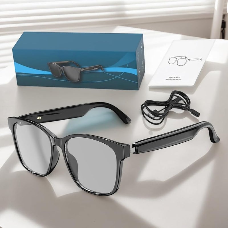 Black AI Translator Glasses Real Time Interpretation 144 Languages Smart Eyewear Music Playback - Image 3