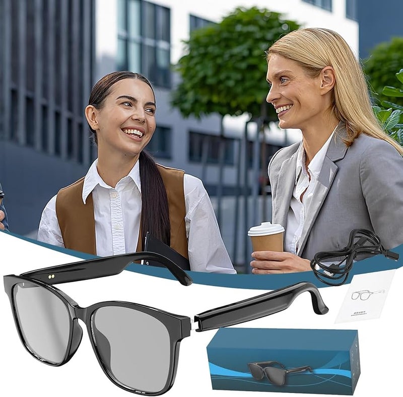 Black AI Translator Glasses Real Time Interpretation 144 Languages Smart Eyewear Music Playback - Image 4