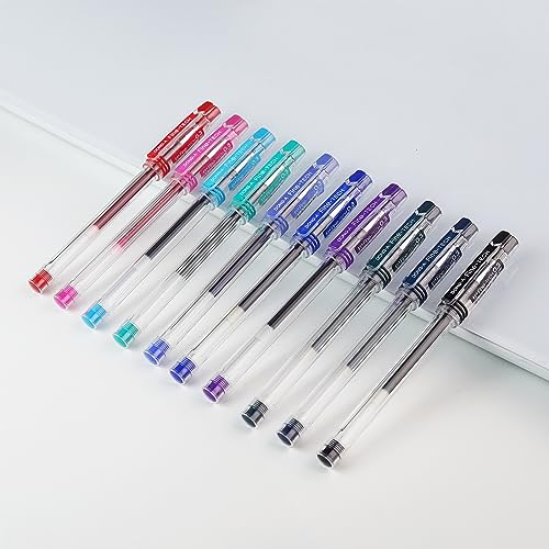 Dong-A Ultra Fine Point 0.3mm Ink pen Assorted 10 Colors Gel Pens Thin line and Smooth touches Gel Ink Rolling ball pens, Multicolor, 10 Count (Pack of 1) - Image 4