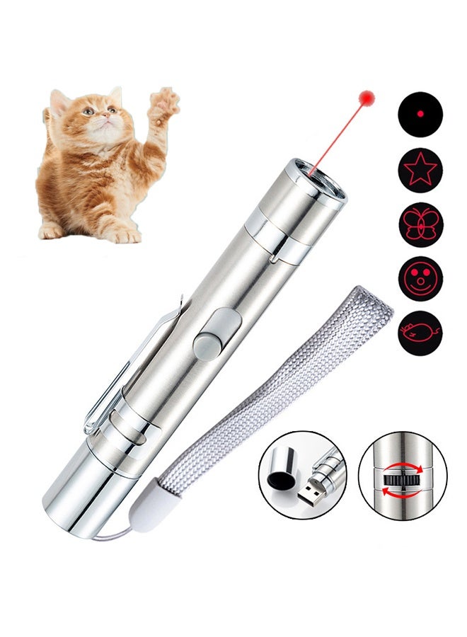 Cat Toys, USB Rechargeable Kitten Toy, 3 Light Modes  5 Adjustable Patterns, Portable Interactive Pet Dog Cat Mouse Toy for Fun Chase Play Exercise - Image 1