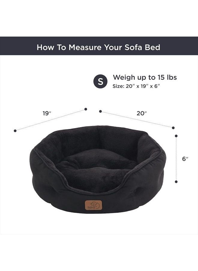 Bedsure Dog Beds for Small Dogs - Round Cat Beds for Indoor Cats, Washable Pet Bed for Puppy and Kitten with Slip-Resistant Bottom, 20 Inches, Black  - Image 5