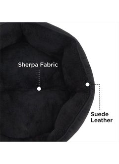 Bedsure Dog Beds for Small Dogs - Round Cat Beds for Indoor Cats, Washable Pet Bed for Puppy and Kitten with Slip-Resistant Bottom, 20 Inches, Black  - Image 3