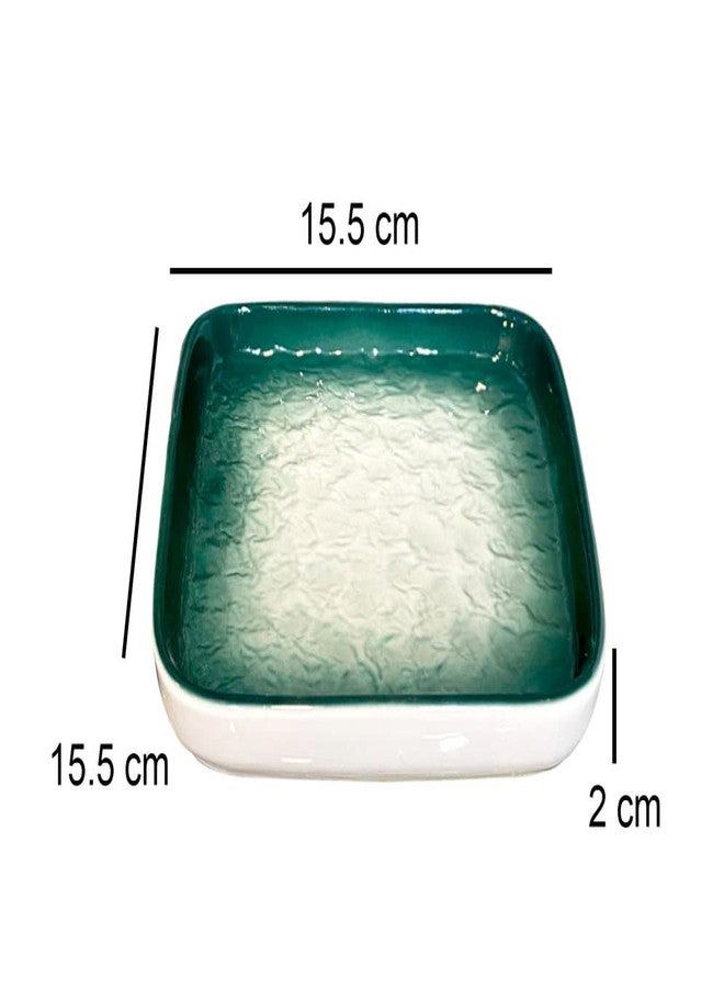 Lemon Tree Ceramic Plates for Dinner Serving Set for Kitchen (Set of 2,Color:-Green) - Image 3