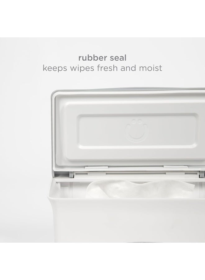Ubbi Baby Wipes Dispenser, Baby Wipes Case, Baby Wipes Holder with Weighted Plate, Keeps Wipes Fresh, Non-Slip Rubber Feet, White - Image 4