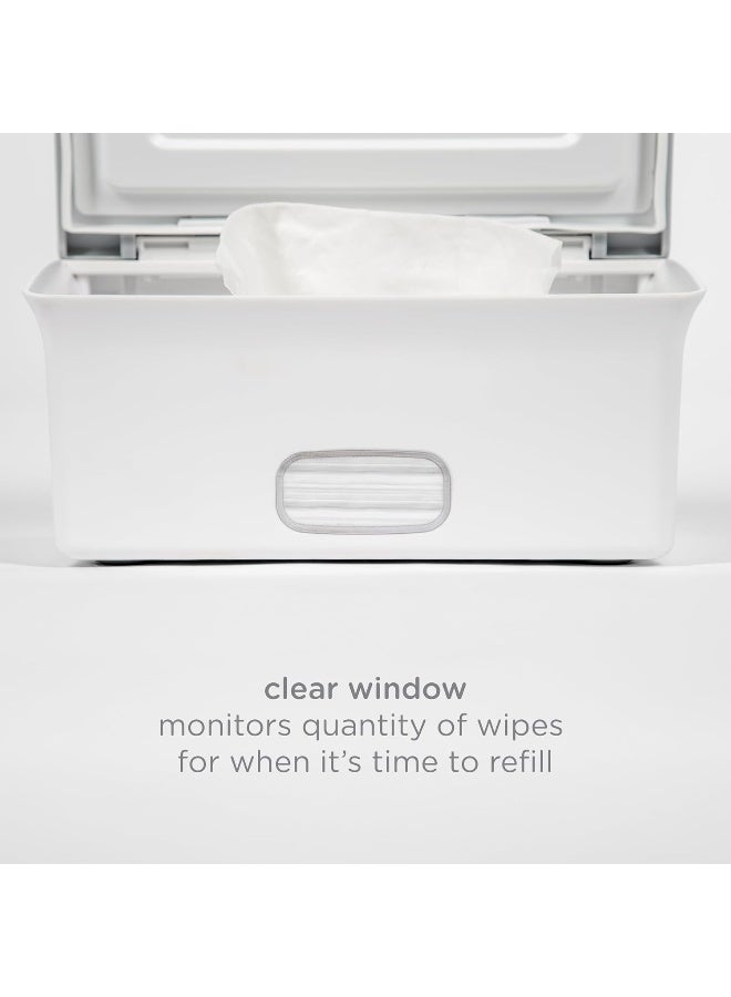 Ubbi Baby Wipes Dispenser, Baby Wipes Case, Baby Wipes Holder with Weighted Plate, Keeps Wipes Fresh, Non-Slip Rubber Feet, White - Image 5