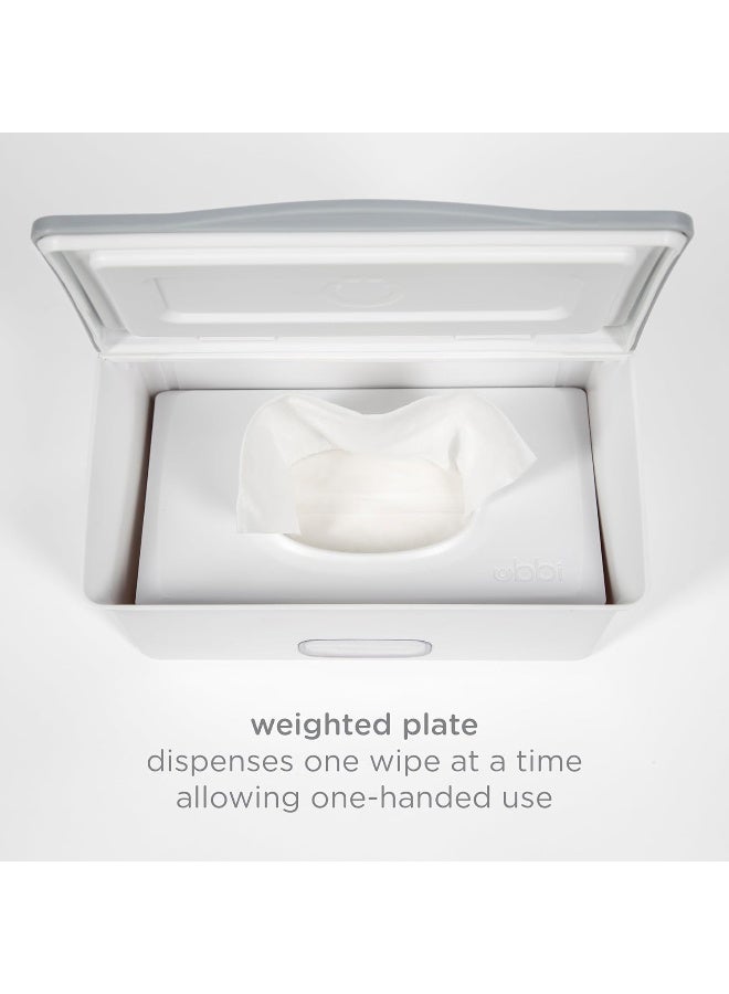 Ubbi Baby Wipes Dispenser, Baby Wipes Case, Baby Wipes Holder with Weighted Plate, Keeps Wipes Fresh, Non-Slip Rubber Feet, White - Image 3