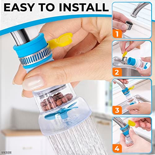 VIKROM 3 Pcs Faucet Filter Set - Water Faucet Extenders 360 Rotating, Adjustable Water Purifier for Sink (0.83 x 2.6 x 1.85), Easy to Install and Store, Reduce Water Waste, Good for Kitchen and Bathroom - Image 4