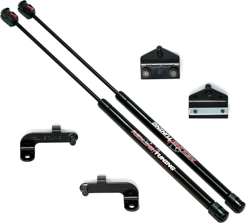 Redline Tuning 21-20003-02 Hood QuickLIFT Plus Compatible with Jeep Wrangler JL 2018+ & Compatible with Jeep Gladiator JT 2020+ (Bolt-in System - All Black Components) - Image 2