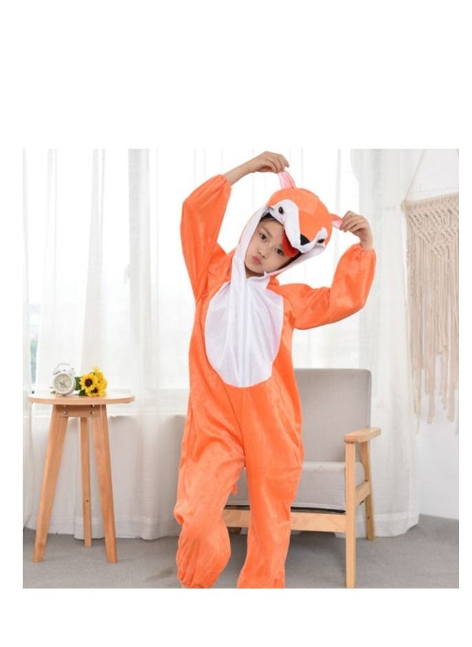 Brain Giggles Brain Giggles Fox Animal Plush Costume Design Halloween Carnival Party Jumpsuit for Kids Boys & Girls Medium  - Image 1