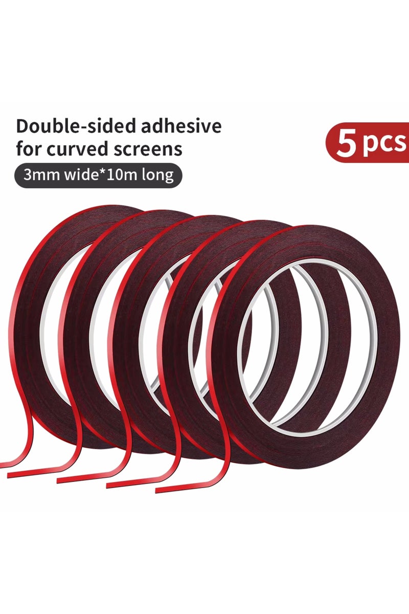 5 قطع شريط لاصق مزدوج الجوانب لإصلاح الهواتف المحمولة، 3 مم، 10 أمتار، لشاشات اللمس وشاشات LCD.