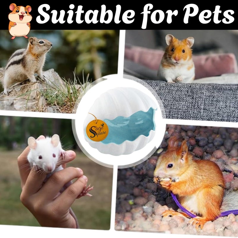 Sage Square Pearl Shaped Ceramic Hamster House – Cozy Hideaway for Small Pets | Summer Cooling Nest for Hamsters, Gerbil, Small Animals | Decorative, Non-Toxic, Durable Pet Hideout for Cage Enrichment - Image 5