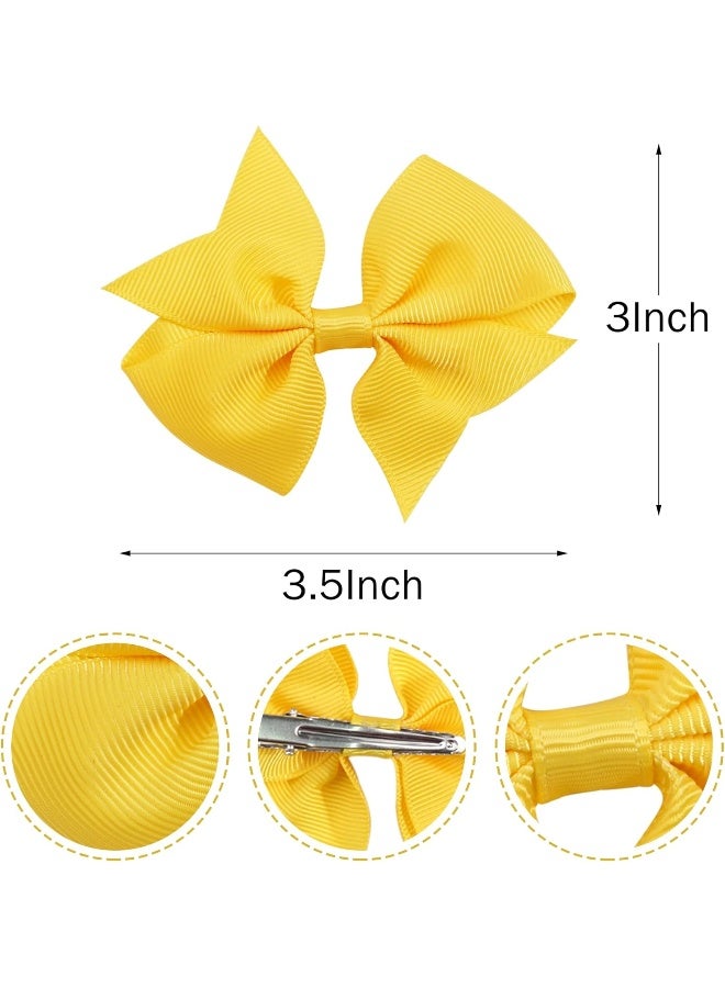 CellElection 30Pieces Boutique Grosgrain Ribbon Hair Clips Dovetail 3.5" Hair Bows Alligator Clips Hair Accessories For Babies Toddlers Teens Gifts 15 Colors In Pairs - Image 3