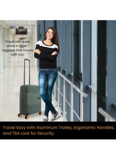 Discovery Discovery Trails Check-In Large PP Hardside Luggage Khaki, Durable Expandable Unbreakable Double Zip Lightweight Travel Bag 4 Double Wheel TSA Lock 30 Inch Suitcase Trolley Bag.  - Image 2