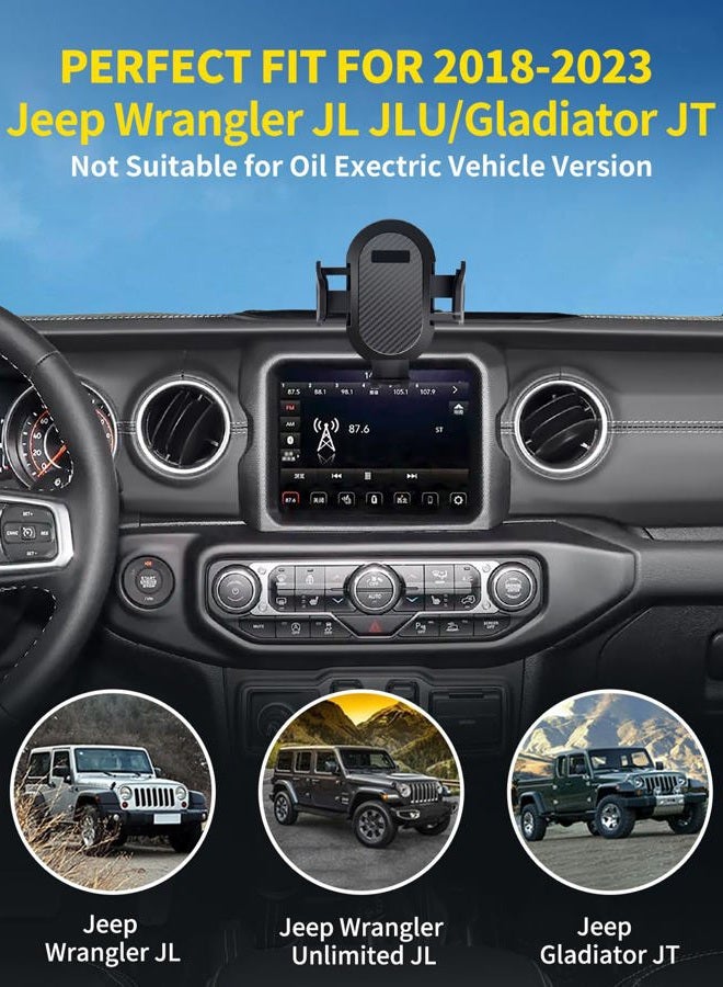 MEALAM Phone Mount for 2018 2019 2020 2021 2022 2023 Jeep Wrangler JL JLU & Gladiator JT (Don't Fit with Oil-Electric 4xe), Multi-Mount Phone Holder Dash Tray System Kit with Extension Arm Metal Rod - Image 2