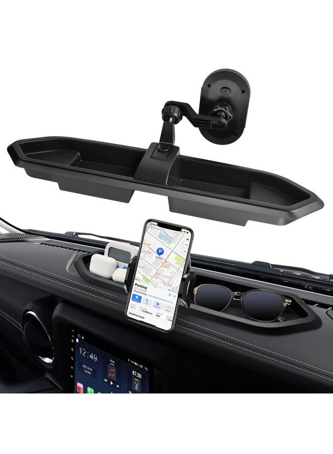 MEALAM Phone Mount for 2018 2019 2020 2021 2022 2023 Jeep Wrangler JL JLU & Gladiator JT (Don't Fit with Oil-Electric 4xe), Multi-Mount Phone Holder Dash Tray System Kit with Extension Arm Metal Rod - Image 1