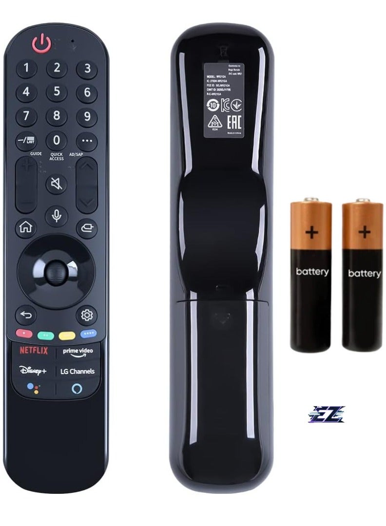 ELTRAZONE Replacement MR21GC MR21GA Magic Voice Remote Control for LG Magic Smart TV – Compatible with 2019, 2020, 2021 OLED G1, C1, A1 Series, Mini-LED QNED99, QNED90, NanoCell NANO99, NANO90, NANO85, NANO75 Series – Voice Control & Easy Navigation, Battery Included - Image 1