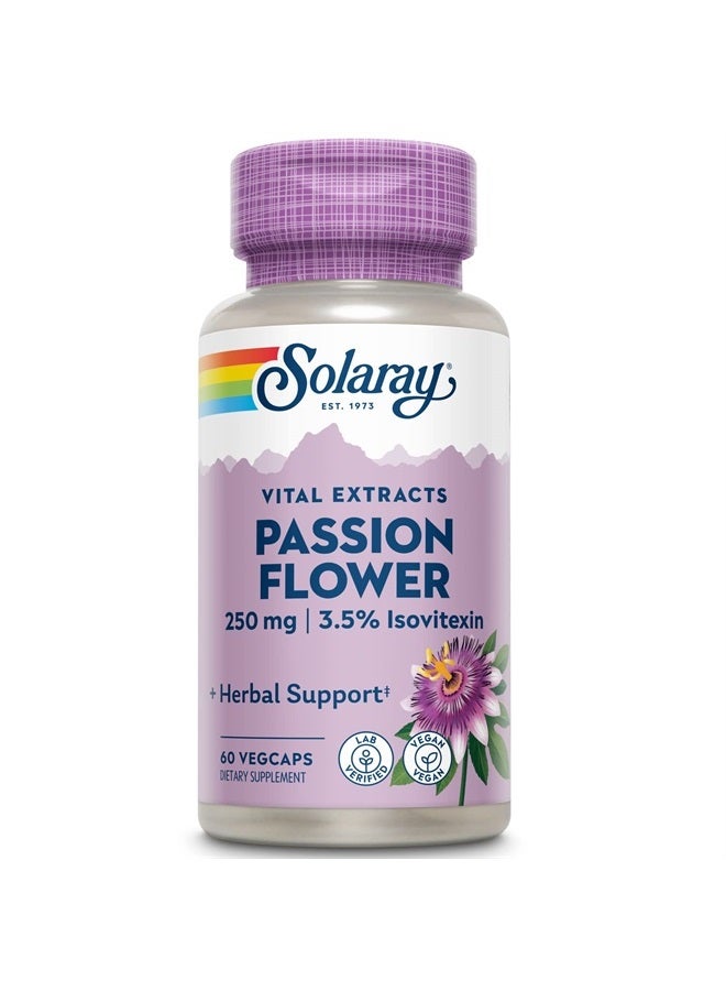 SOLARAY مكمل مستخلص زهرة العاطفة من سولاري، 250 ملغ | 60 حبة - Image 1