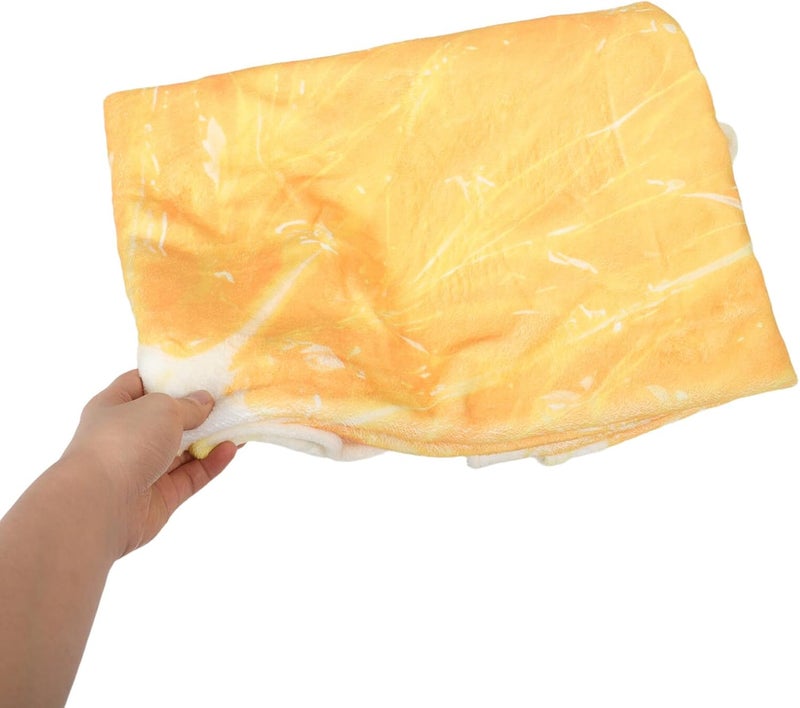 CHILDWEET Orange Coral Fleece Throw Blanket 120cm Round Fruit Print Soft Warm Sofa Couch Blanket for Bed Picnic Use - Image 4