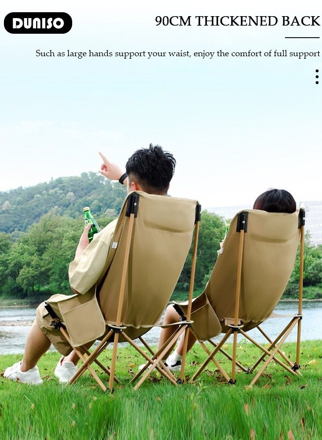 DUNISO Folding Moon Chair, High-Back Portable Camping Chair with 1 Side Pocket, Multiple Use Backpacking Chair with Carrying  Bag for  Beach, Outdoor, Travel, Camping, Picnic, Fishing  - Image 5