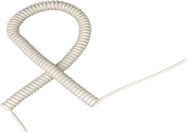 كابل قابل للسحب على شكل حلزوني، 4 أنوية، سمك السلك 24AWG، قطر 0.2 مم²، لون أبيض، سلك إشارة عالي المرونة، كابل حلزوني قابل للتمديد (يمكن أن يمتد لمسافة 1 متر) - Image 2