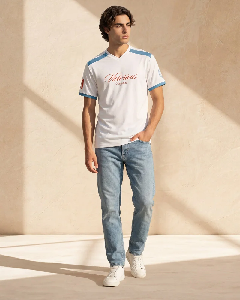 Redtag Men White Printed T-Shirt