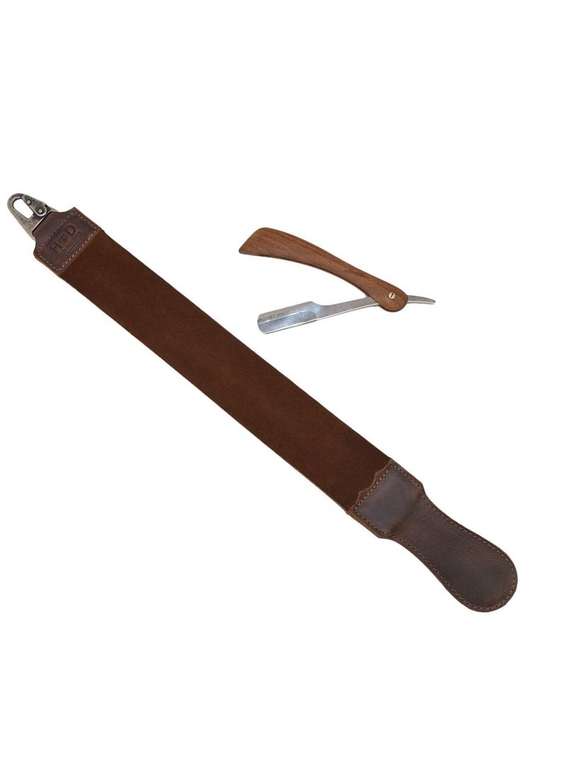 Hide & Drink Hide & Drink, Razor Strop, Shaving Sharpener, Barber Straight Razor Strap Belt, Full Grain Leather, Handmade, Bourbon Brown  - Image 3