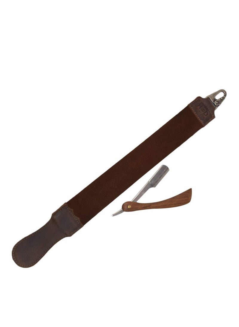 Hide & Drink Hide & Drink, Razor Strop, Shaving Sharpener, Barber Straight Razor Strap Belt, Full Grain Leather, Handmade, Bourbon Brown  - Image 2