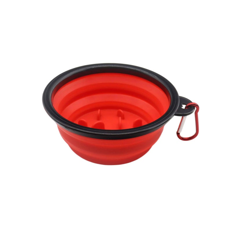 Collapsible Pet Bowl Silicone Portable Orange with Design Portable Travel Silicone Build and Outdoor Use for dogs cats walks and outdoor - Image 1