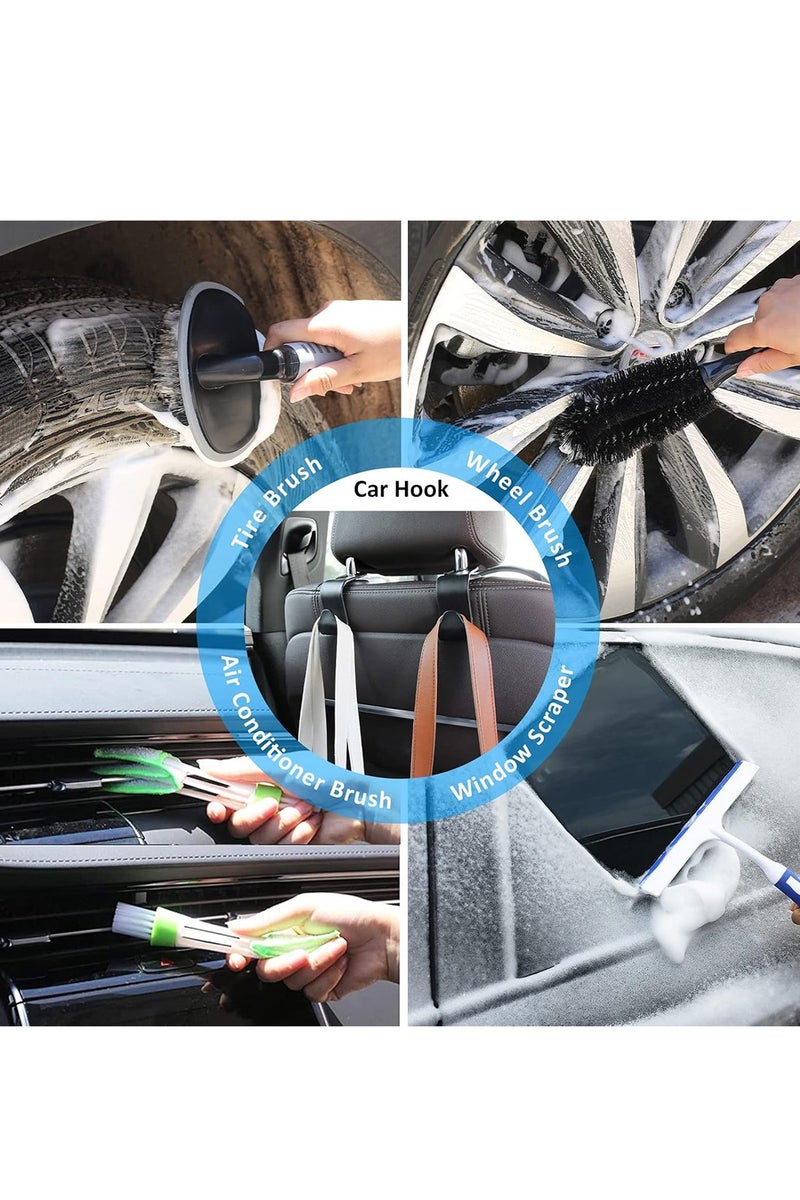 ET-LIFE 36Pcs Car Wash Kit Detailing Cleaning Tools Set with Bag Collapsible Bucket Car Washing Supply Set  - Image 3