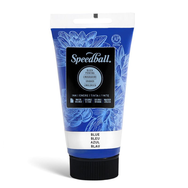 Speedball 3502 WaterSoluble Block Printing Ink Bold Color With Satin Finish AP Certified 25 FL OZ Blue