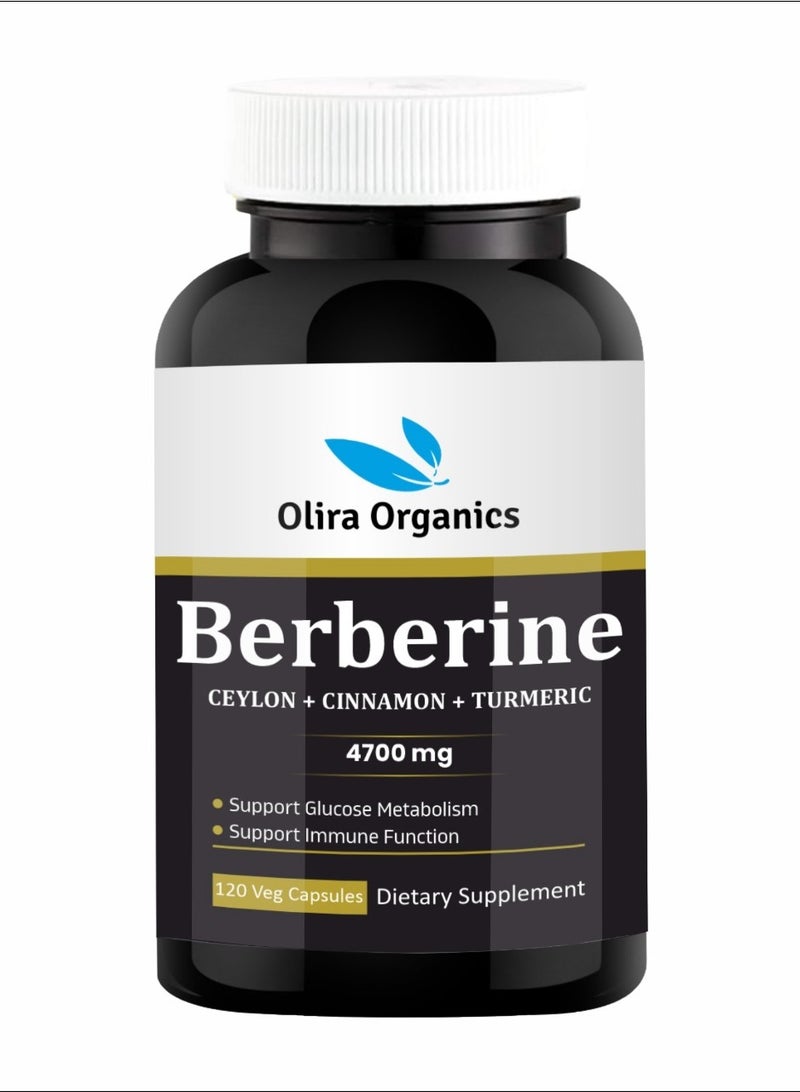 Olira Organics Berberine 4700mg 120 Veg Capsules - Image 1