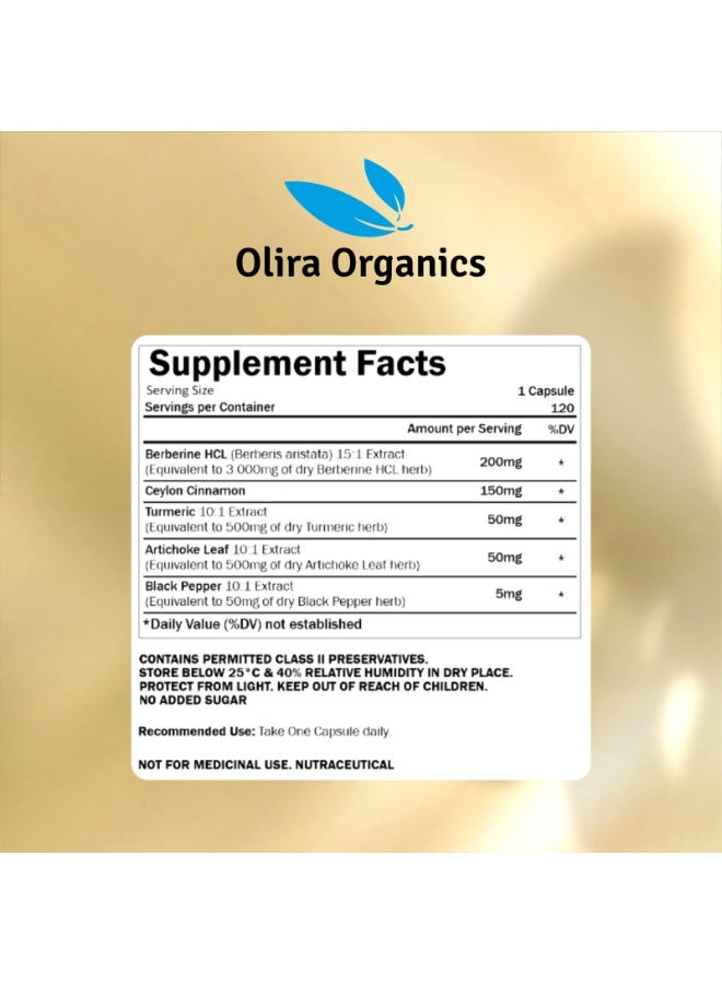 Olira Organics Berberine 4700mg 120 Veg Capsules - Image 2