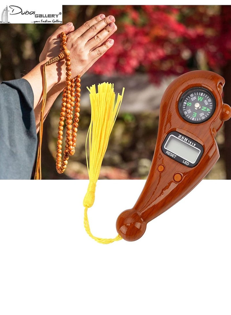 DubaiGallery ISLAM Portable Compass Tasbih Digital Muslim Hand Tasbeeh Hand Prayer Bead with Compass. Electronic Rosary. Prayer Counter - Image 1