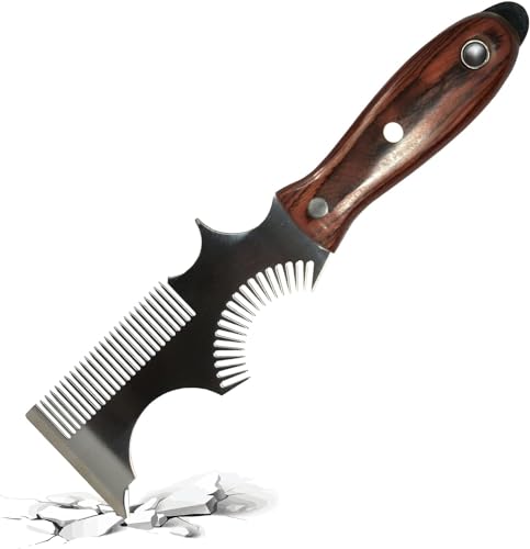 PinStone Paint Brush and Roller Cleaner Tool - Paint Brush Comb, Paint Roller Cleaner, Solvent-Resistant Stainless Steel Blade, Premium Beech Wooden Handle, Putty Knife Scraper, 8-In-1 Painters Tool - Image 1