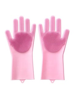 ELTRAZONE Magic Silicone Gloves with Wash Scrubber – Pink, Multi-purpose Cleaning Gloves, Non-slip, Heat Resistant, Perfect for Dishwashing, Kitchen Cleaning, and Pet Grooming  - Image 2