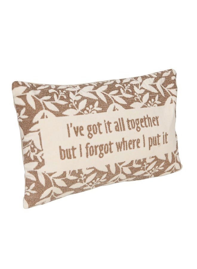 Creative Co-op Cotton Velvet Embroidered Lumbar Pillow with Botanical Pattern, Beige and Natural - Image 5