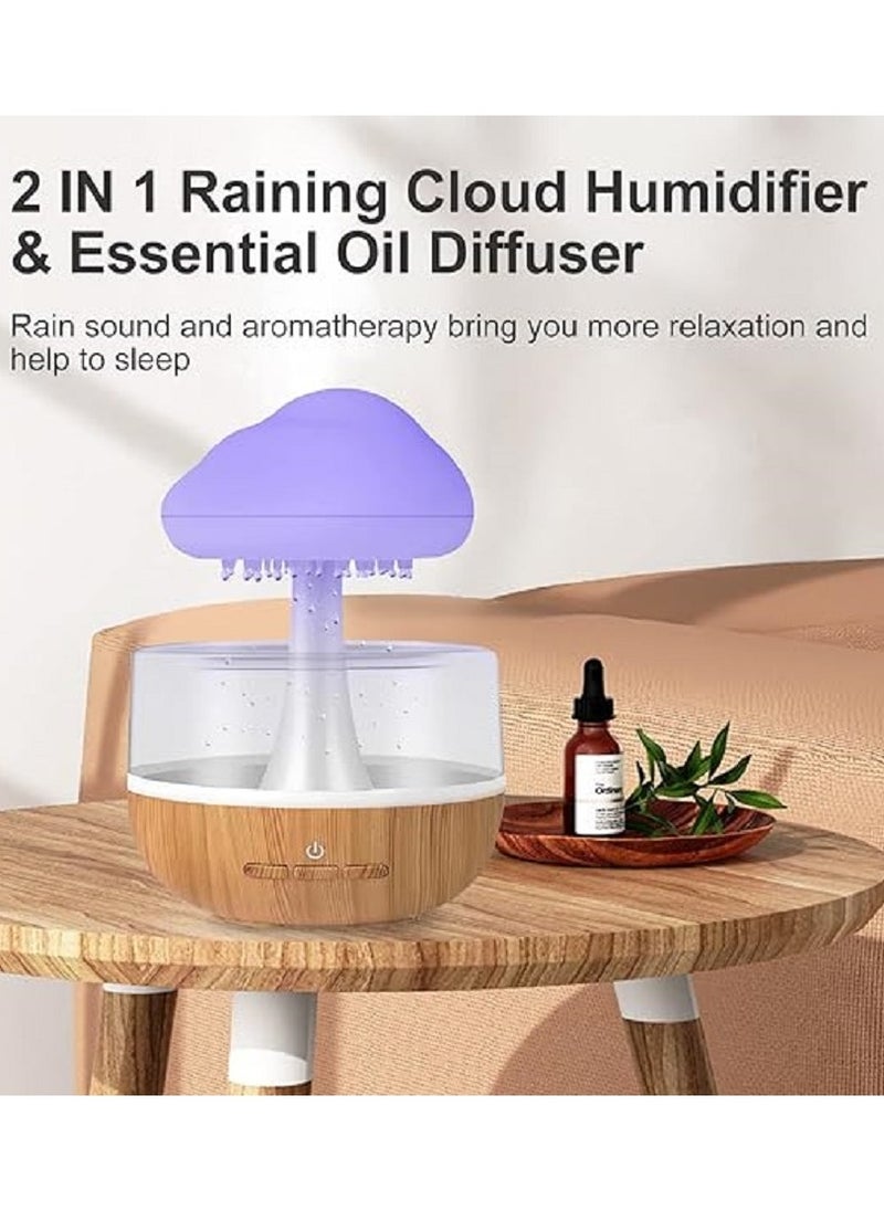Generic - Rain Cloud Humidifier, Water Drip Cloud Diffuser Cute Humidifier Raining Cloud Night Light Aromatherapy Essential Oil Diffuser with Water Drop Sound , Aromatherapy Diffusers, USB Humidifier, 7 Colors - Image 1