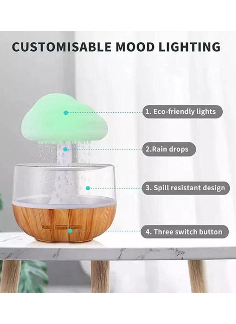 Generic - Rain Cloud Humidifier, Water Drip Cloud Diffuser Cute Humidifier Raining Cloud Night Light Aromatherapy Essential Oil Diffuser with Water Drop Sound , Aromatherapy Diffusers, USB Humidifier, 7 Colors - Image 1
